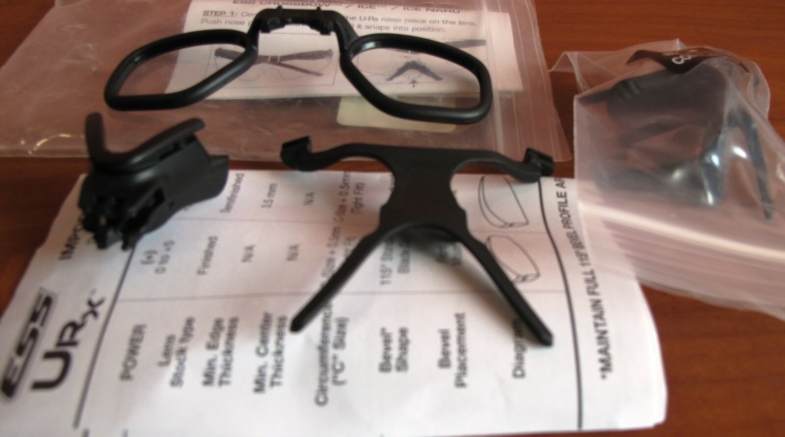 ESS Oakley URX Prescription Insert Ballistic Safety Glasses 740-0444 - New