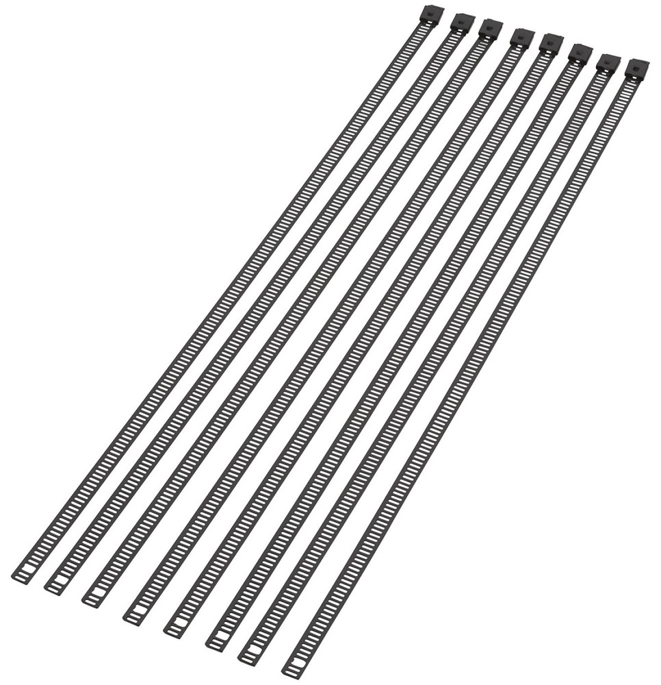Moose Stainless Steel 14" Ladder-Style Black Cable Ties 8-Pack (2120-0645)