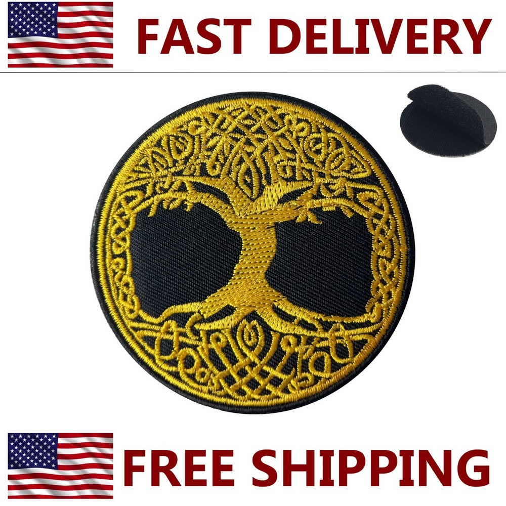Tree of Life - Yellow - Embroidered Patch 3"  - Hook and Loop - Tactical Patch
