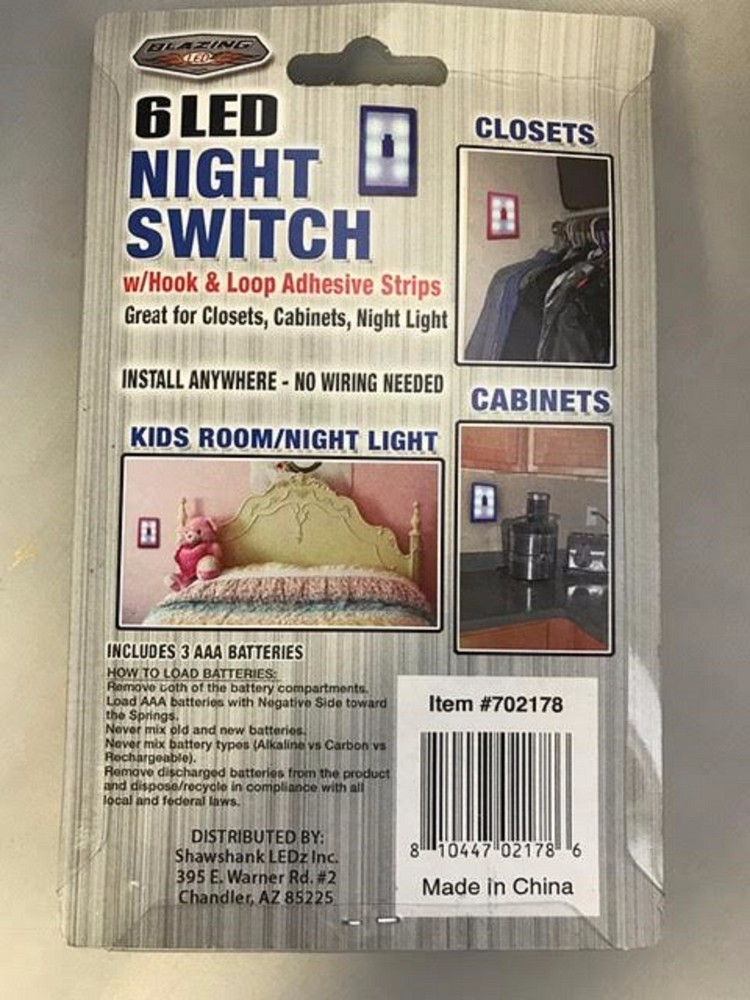 6 LED Night Switch "Blazing LED" #702178 Pink