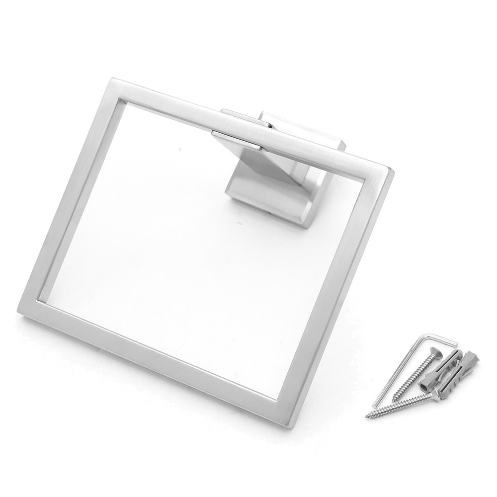 Modern Square Bath Tower Ring Satin Nickel