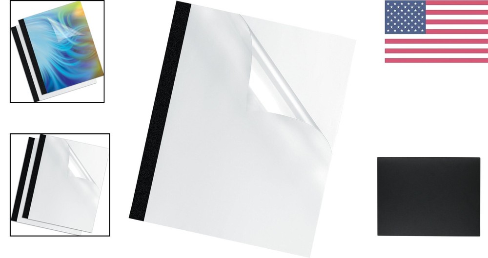 Heavy-Duty Thermal Binding Covers - Durable Material, Elegant Back - 10-Pack