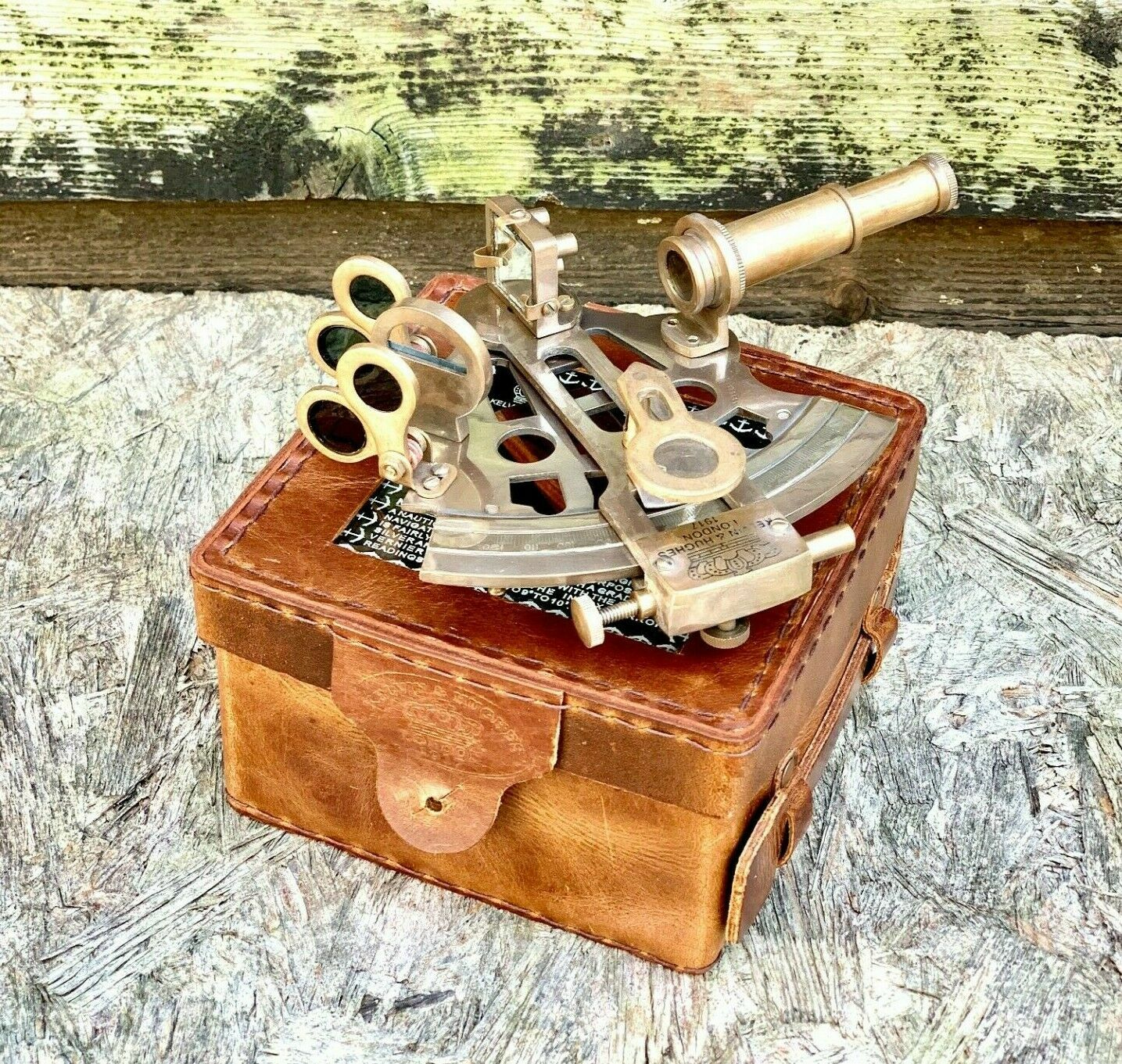 Vintage solid brass nautical ship instrument astrolabe marine sextant maritime