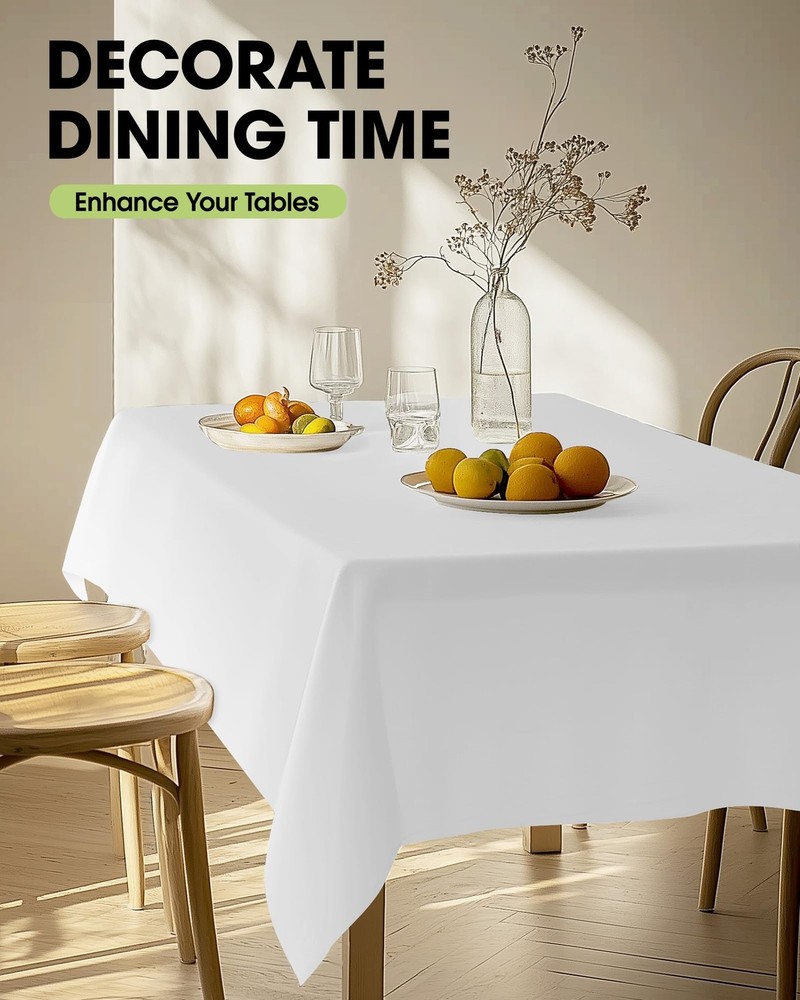 Rectangle Table Cloth 60" x 102" – Durable Polyester Tablecloth Offers Reusab...