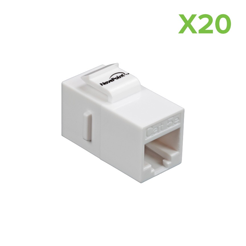 20 X CAT5E KEYSTONE COUPLER WITH PCB INSIDE - WHITE