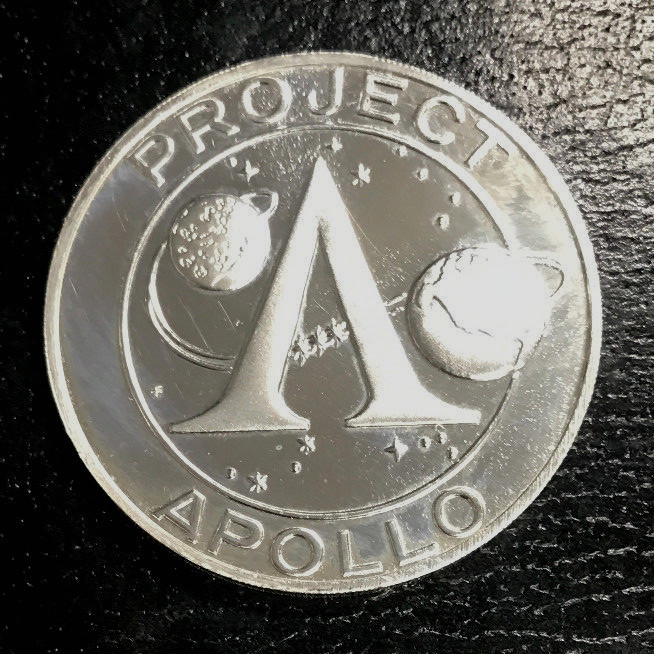 APOLLO 8 SILVER PLATE PROOF COMMEMORATIVE BORMAN LOVELL ANDERS DEEP MIRROR