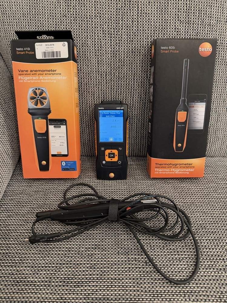 Testo 440 dP + 410i + 605i + Hot Wire Probe