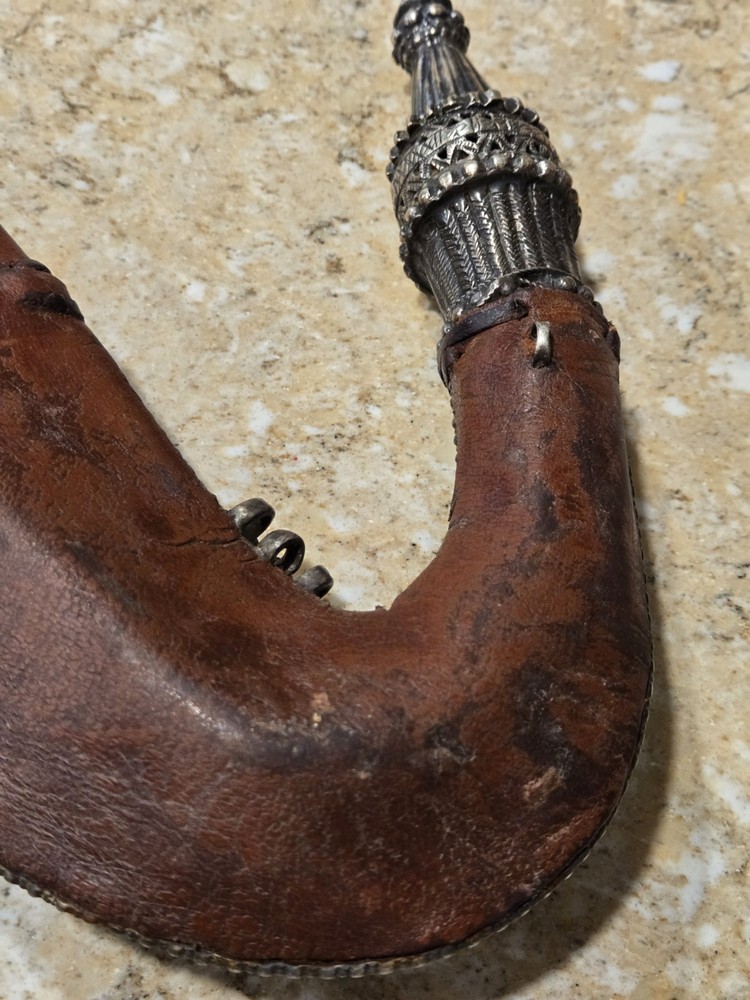 Antique Arab Middle Eastern Silver Jambiya Dagger, ca. 1880