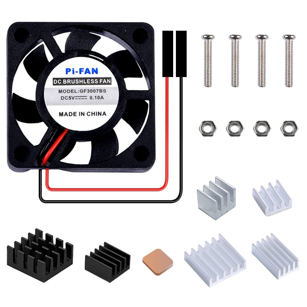 GeeekPi Fan for Raspberry Pi - 30x30x7mm DC 5V Brushless 1-Pack, 1Pack Black