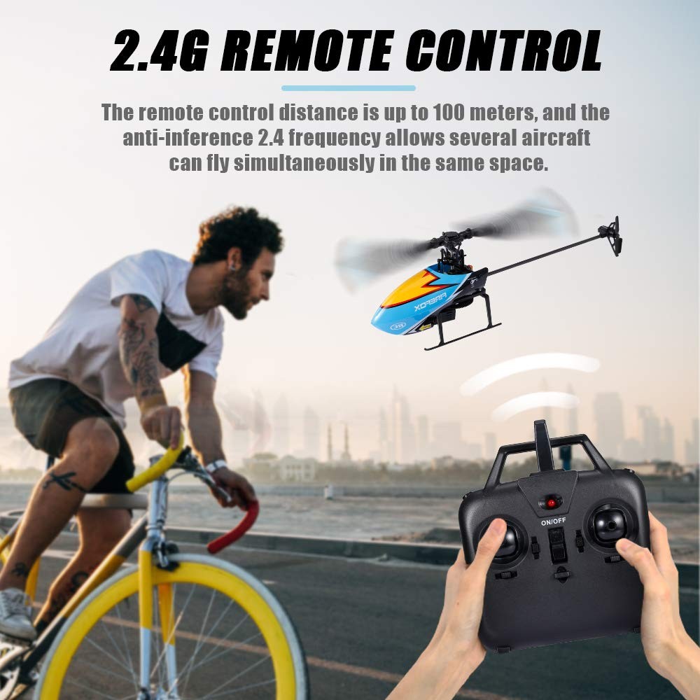 Orange Rc Helicopter With 6 Axis Gyroscope And Altitude Hold Function