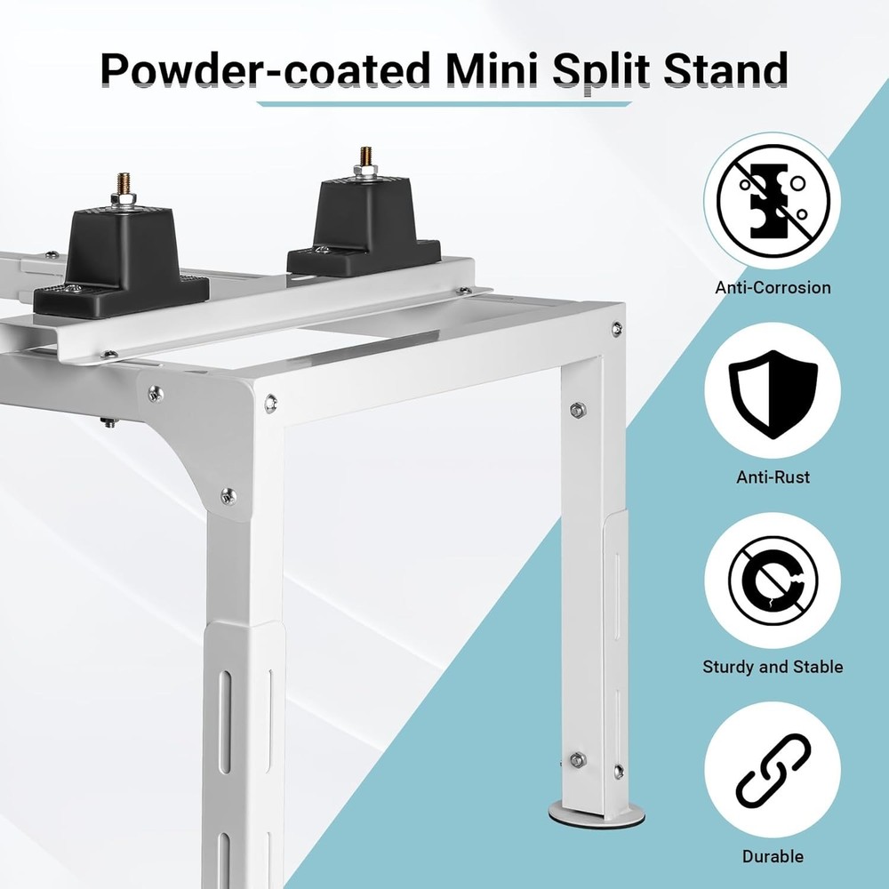 Mini Split Ground Stand Adjustable Anti-Vibration Mini Split Stand W 400LBS Load