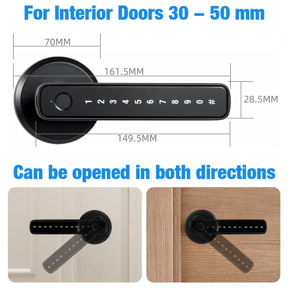 KERUI Smart Door Lock Handle Biometric Electronic Keyless Entry Lock TUYA APP