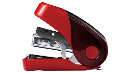 Max Flat Clinch Light Effort Compact Stapler - Red
