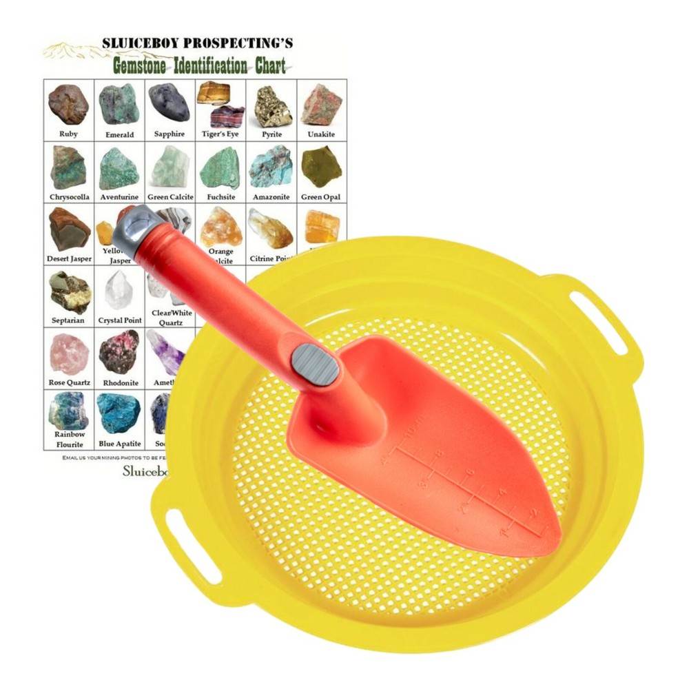 Sand Sieve Kit | Gemstone Identification Chart | Classifier Sifter &Hand Shovel