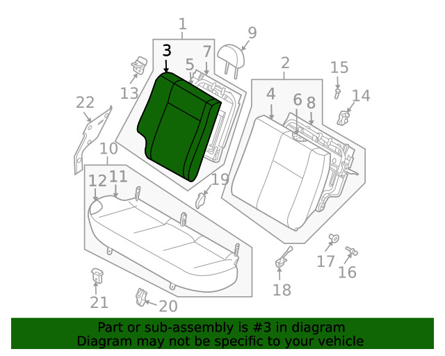 Genuine GM Seat Back Cover 96669192