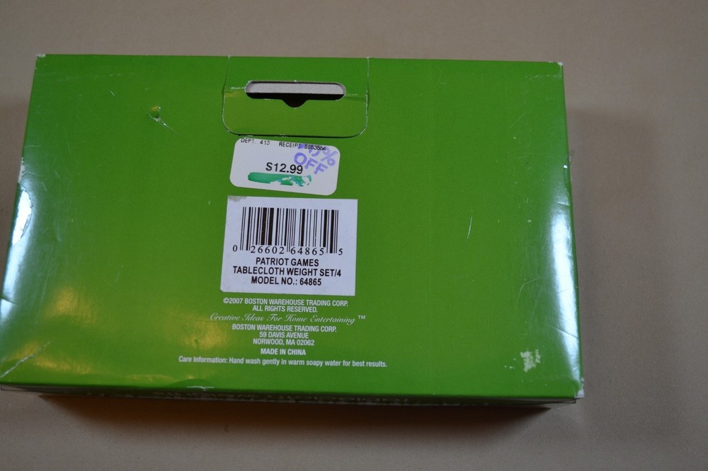 Boston Warehouse Patriotic Tablecloth Weights NIB