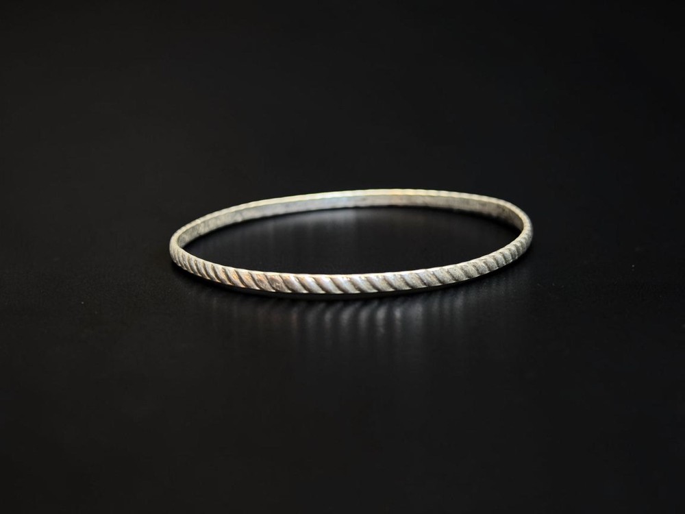 Vintage 925 Sterling Silver Stackable Bangle Bracelets Lot 5 Mixed Pattern 24g