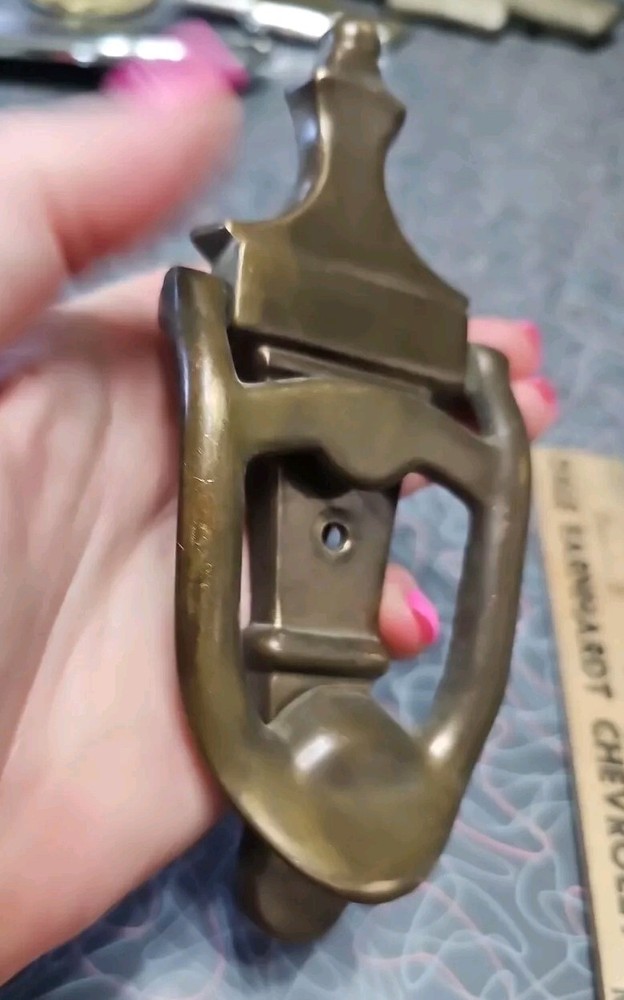 Vintage Solid Brass Door Knocker Satin Copper Look Finish Heavy