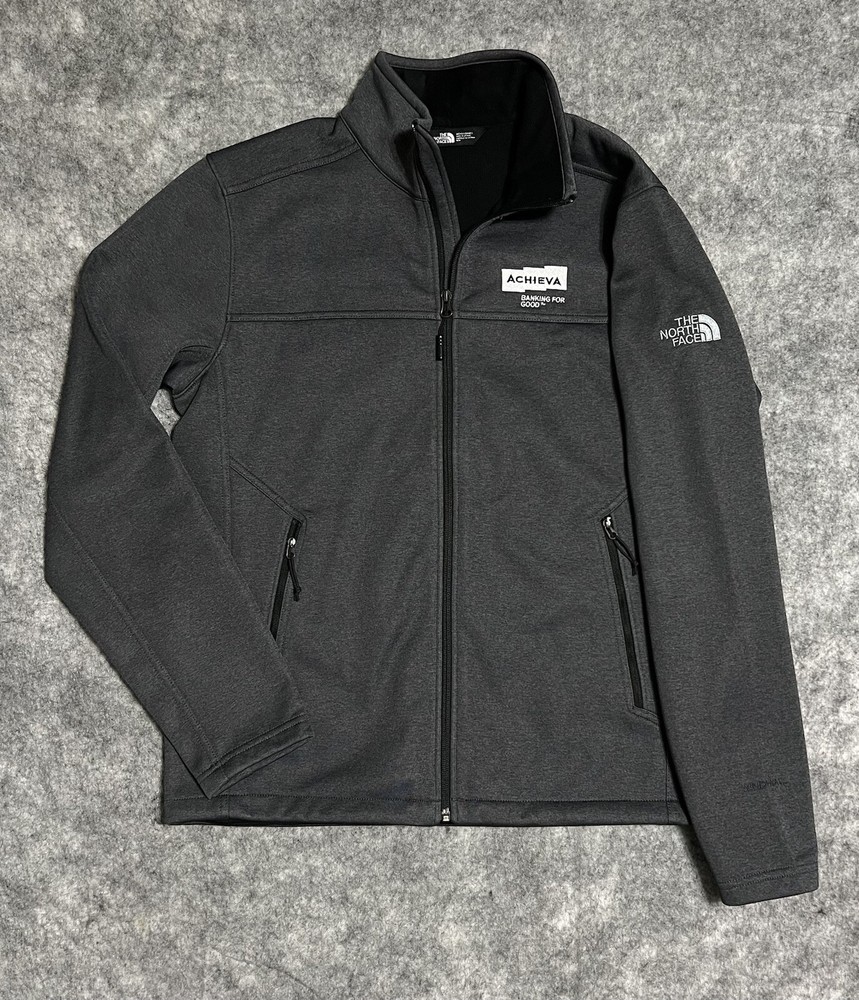 The North Face Jacket Men's Medium Windwall Full Zip Gray Lined Outdoor Dadcore