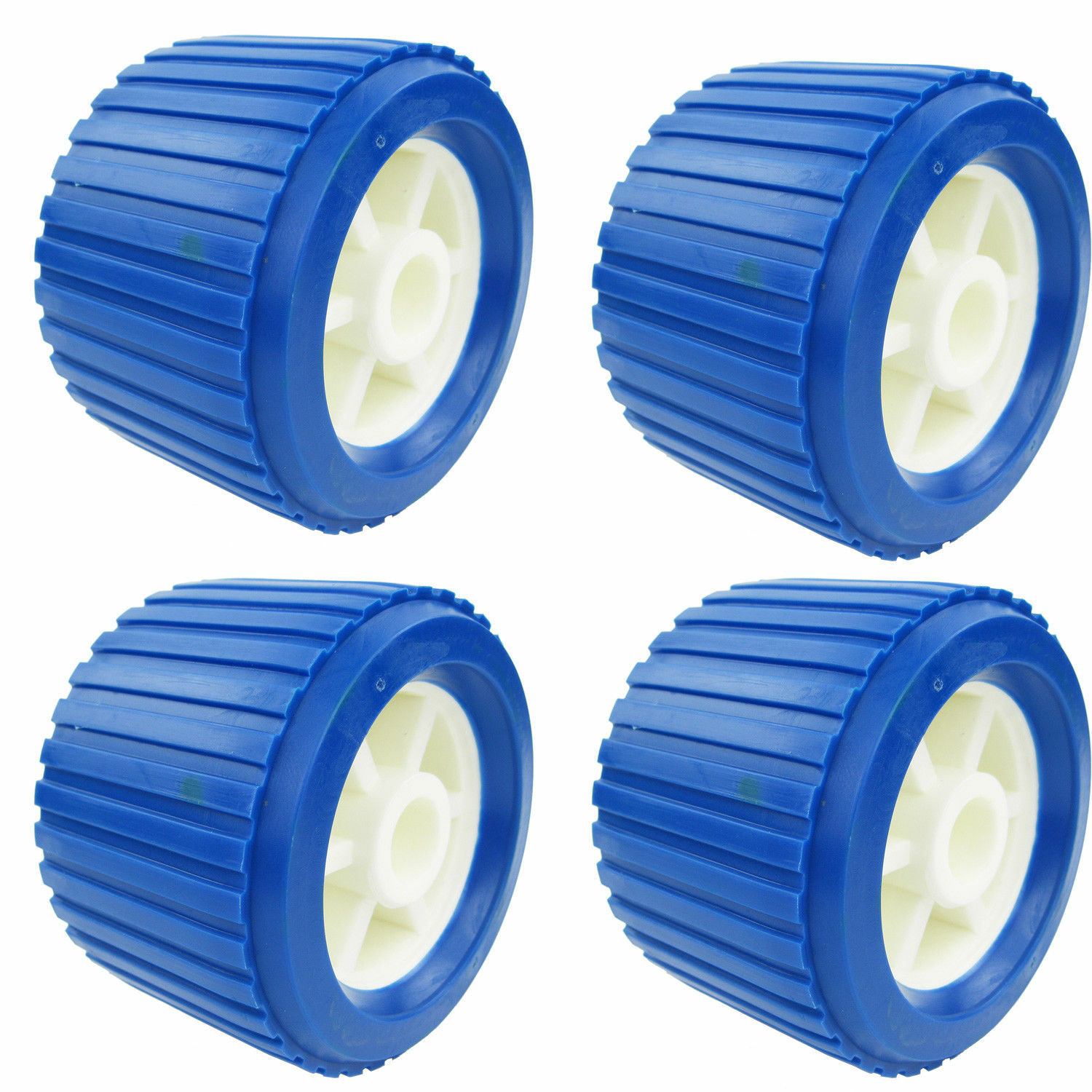 8PCS PP Boat Trailer Rollers Marine Ribbed Wobble Rollers 19MM Bore 110*75*19mm