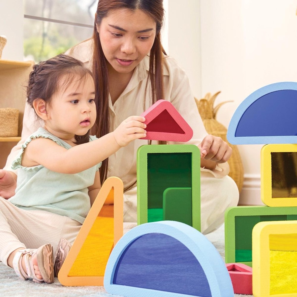 Kaplan Early Learning Mirror Foam Blocks - 12 Pieces