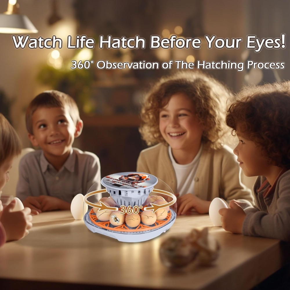 Smart 12 Egg Incubator with Automatic Turner & Temperature Control for Poultry