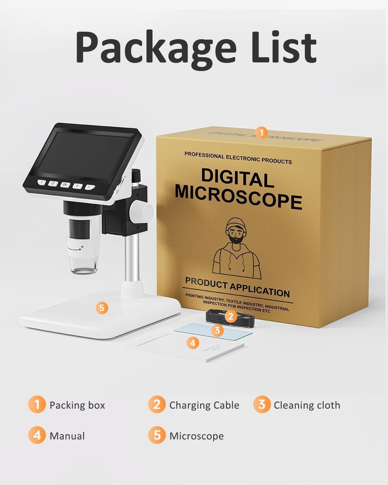 Coin Microscope, 4.3 Inch Digital Microscope 1000X Coin Microscope for Error Coi