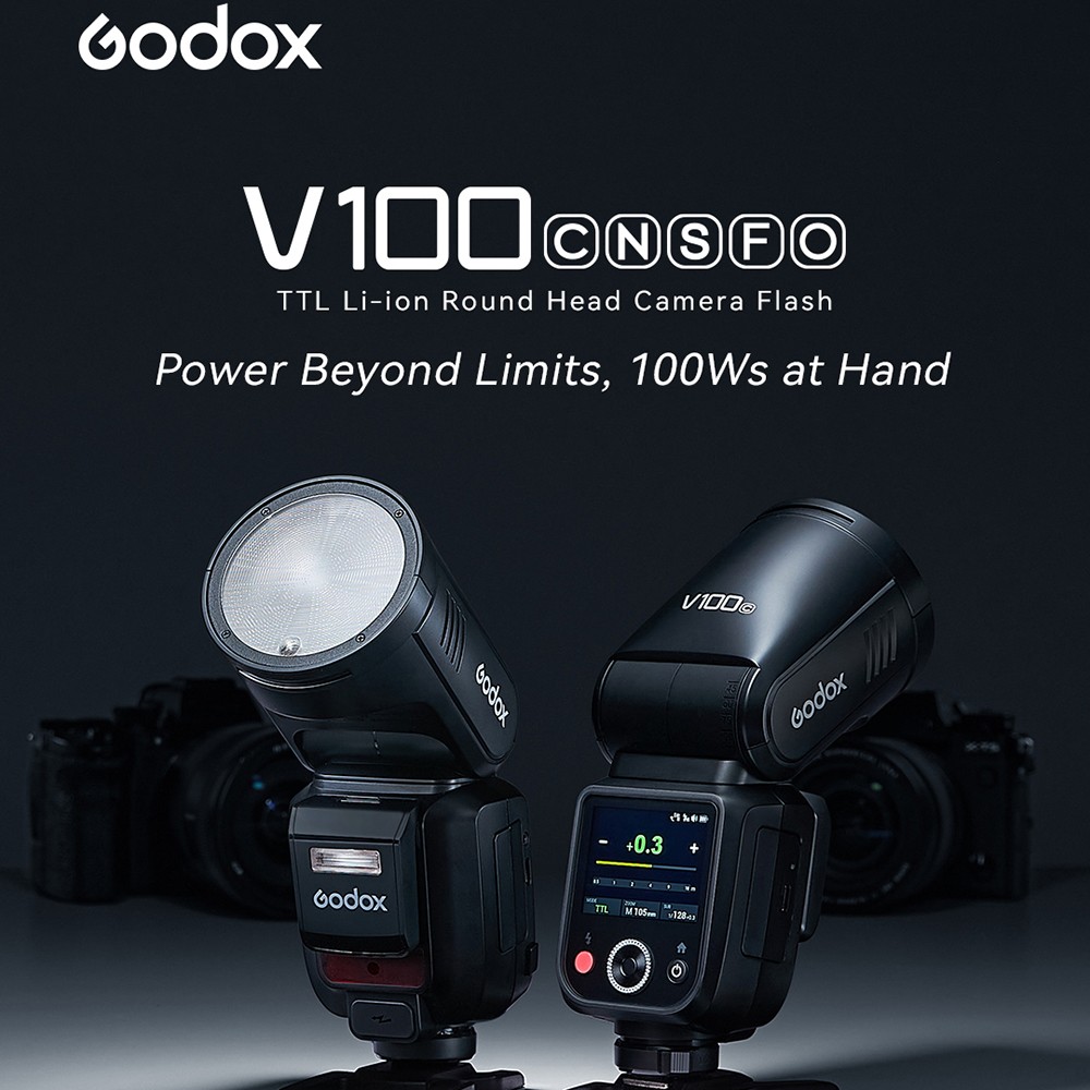 US Godox V100C Round Head Camera Flash Wireless Transmission Speedlight Flash