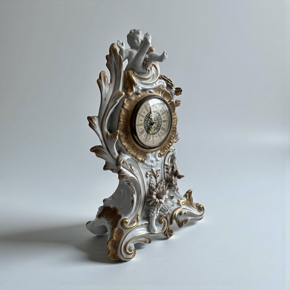 Capodimonte Baroque Porcelain Mantel Clock