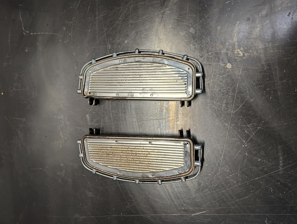 Harley FLH Floor Boards with Chrome Inserts With Accessory Rails. Kq