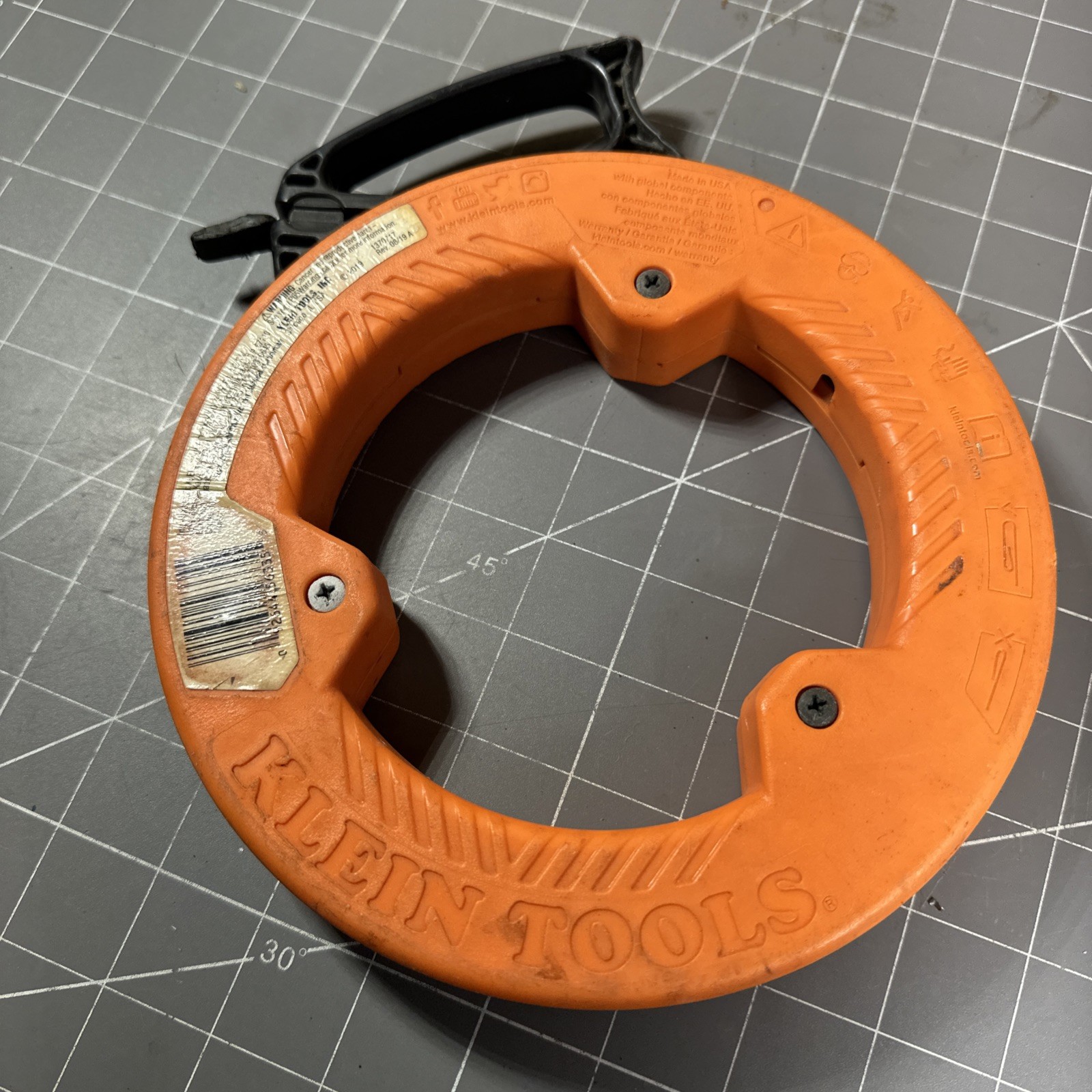 Klein Tools 56335 Wide Steel Fish Tape, 1/4-Inch x 25-Foot Orange Made In USA