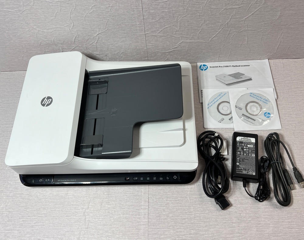 HP ScanJet Pro 2500 F1 FlatBed Document Scanner, AC Adapter, & USB Cable