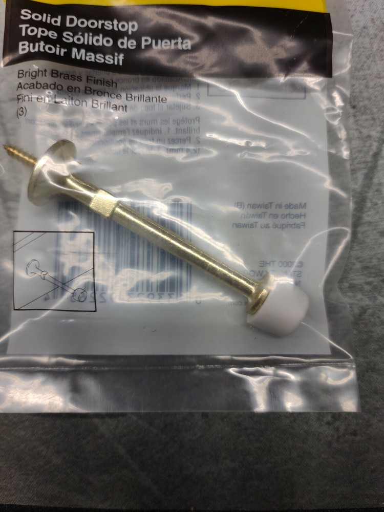 STANLEY Solid Door Stop 57-1010 Wall Mount Door Stop Brass Finish