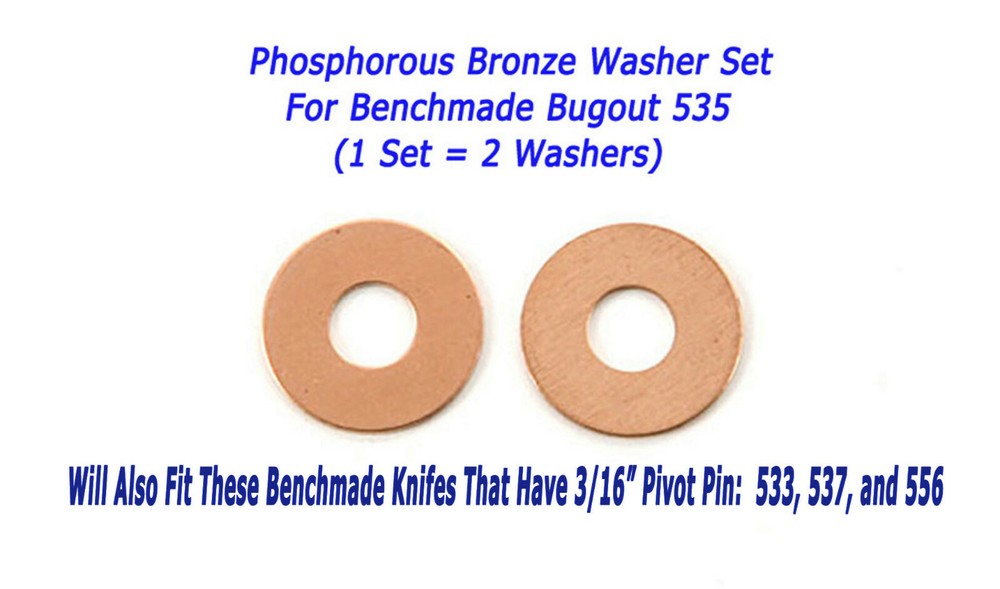 REAL Phosphor Bronze OverSize Washer Set (2 Washers) For Benchmade Bugout & More