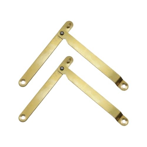 2 Pcs 180 Degree Rotatable Support Hinges 4 Inch Folding Lid Support Gold