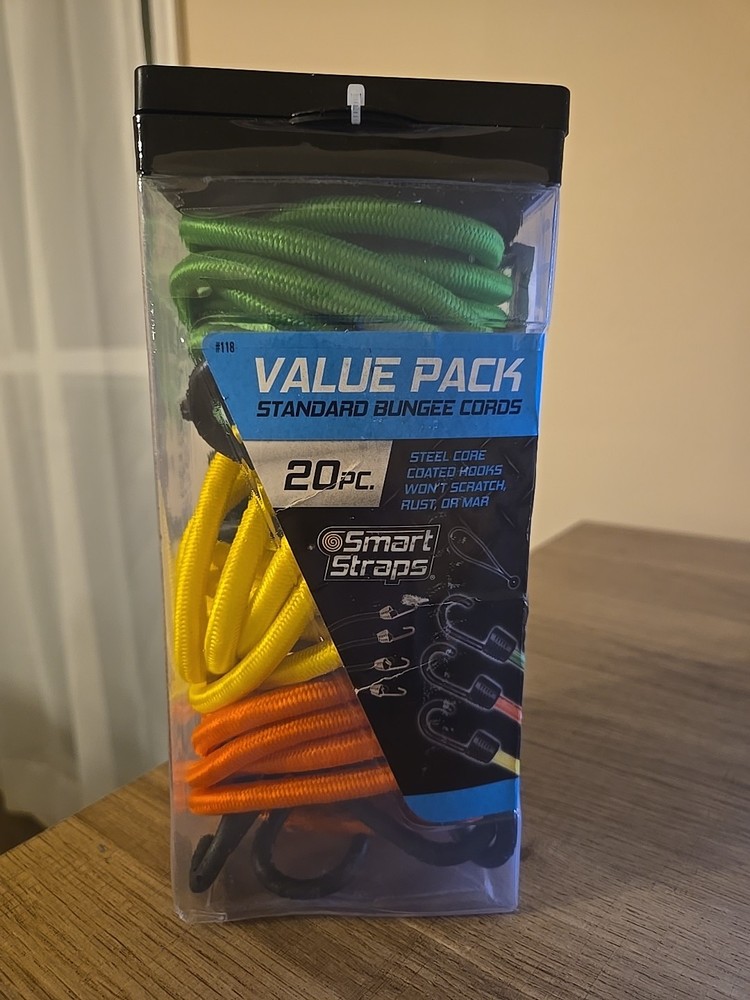 SmartStraps Assorted Standard Bungee Cords Value 20 PC. Double Jacket Cover 202