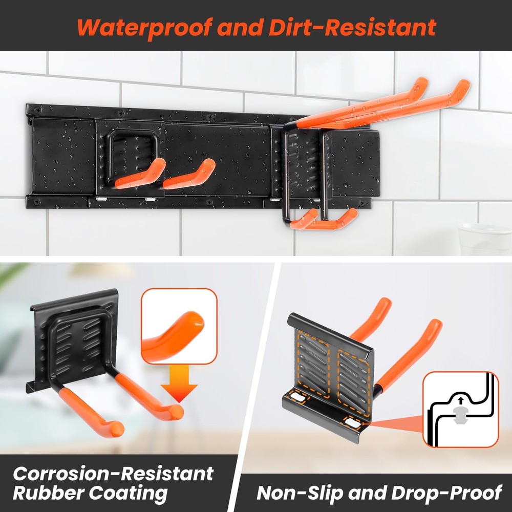 ELECROW Garage Storage Organizer, Wall Mount Rack with 6 Adjustable Hooks, 48...