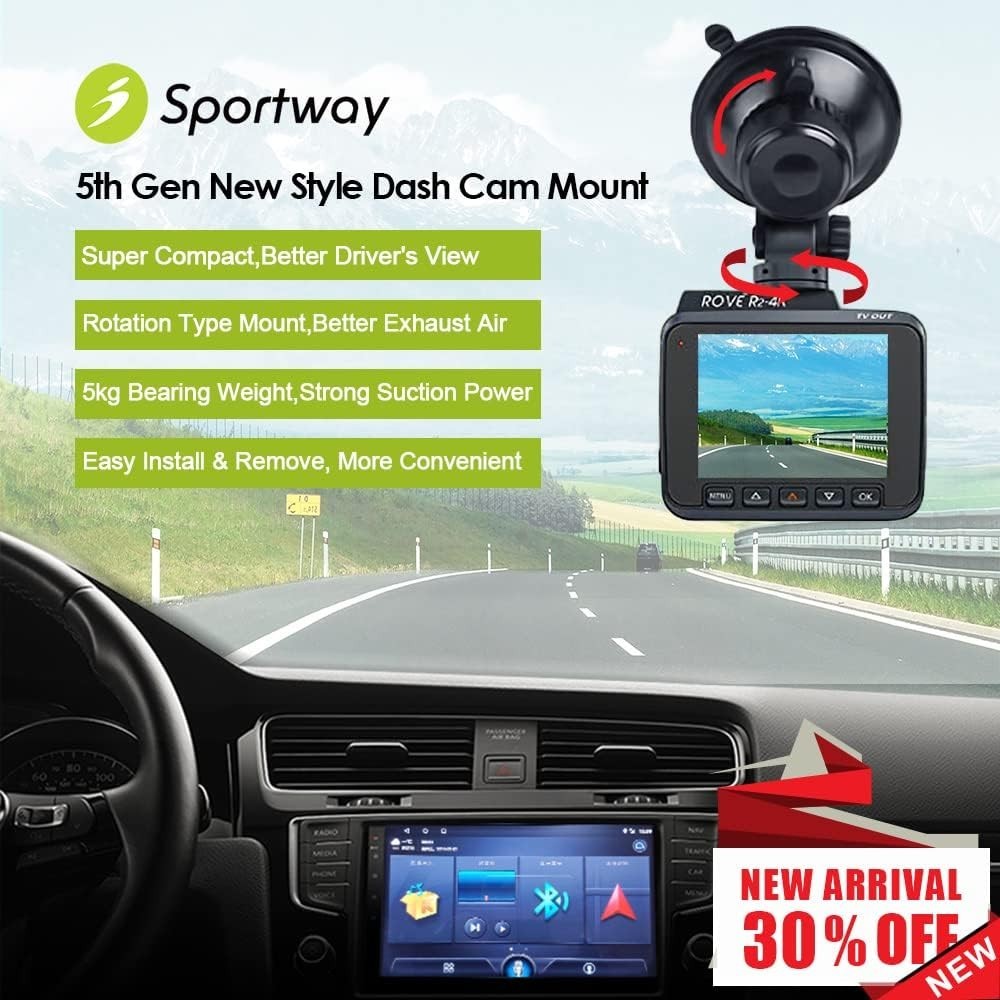 Compact Suction Cup Mount for Dash Cameras - Easy Install & Secure Hold