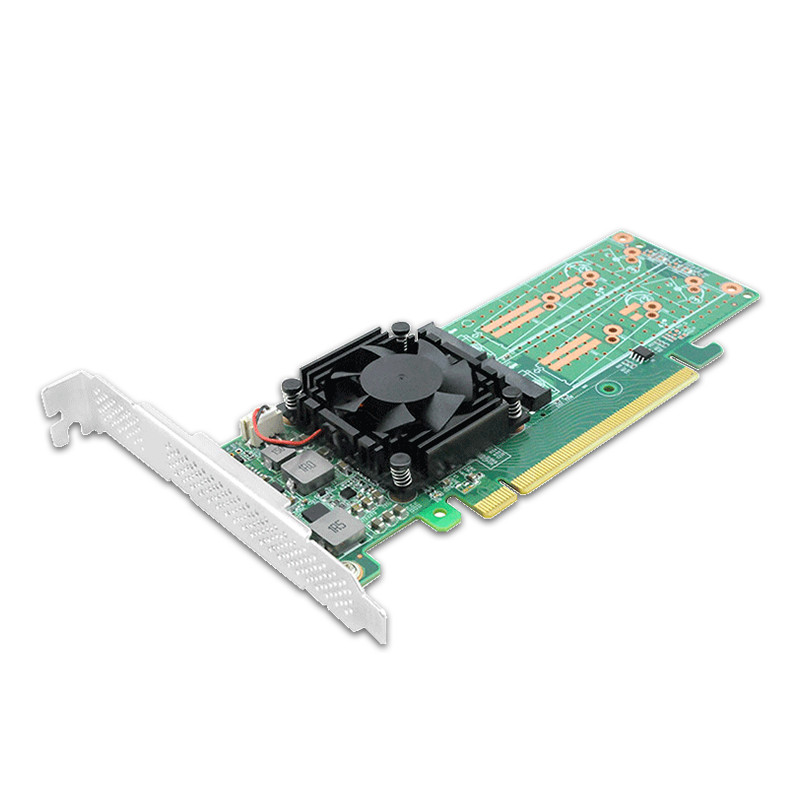 Shinreal PCI Express x16 to Quad M.2 NVMe SSD Switch Adapter 2280