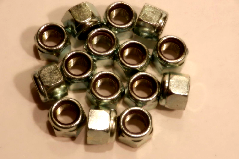 LOT (10) ,1/2-20 FINE THREAD,NYLON INSERT LOCKNUT,LOCK NUT, FULL SIZE, GRADE 2