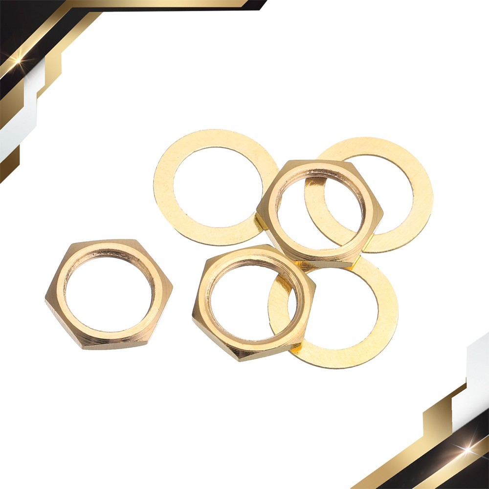 3Set Guitar Nuts and Washers 3/8" Guitar Input Output Jack Socket Nuts Gold
