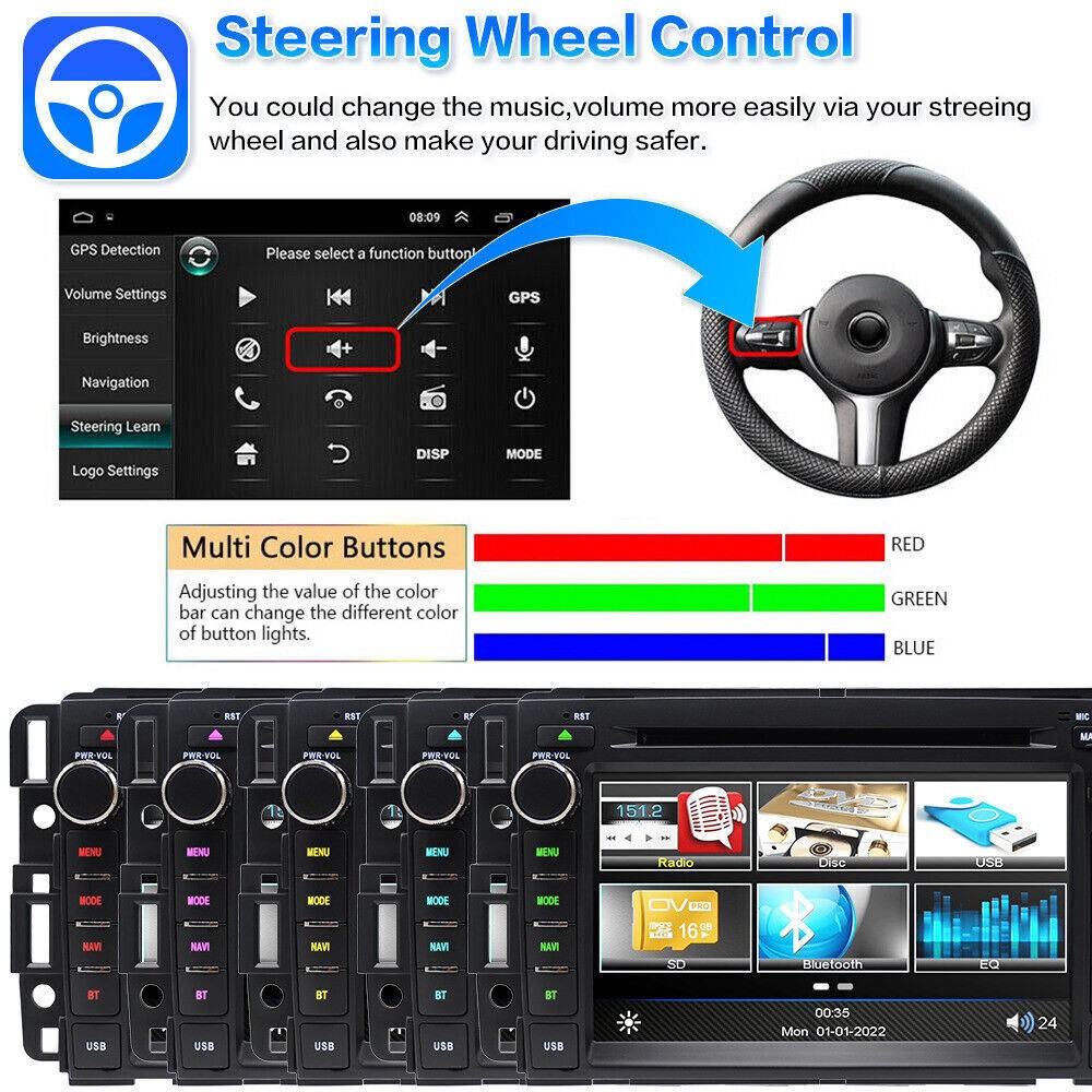 Car Radio Stereo DVD Apple Carplay For Tahoe Yukon Silverado Traverse 2007-2013