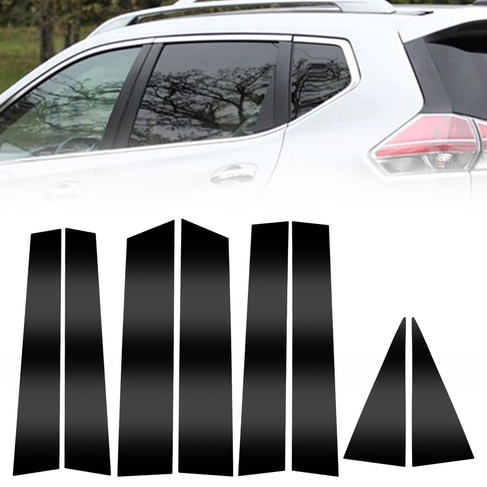 8PCS Matte Black Pillar Post Window Door Cover Trim For 2014-2020 Nissan Rogue