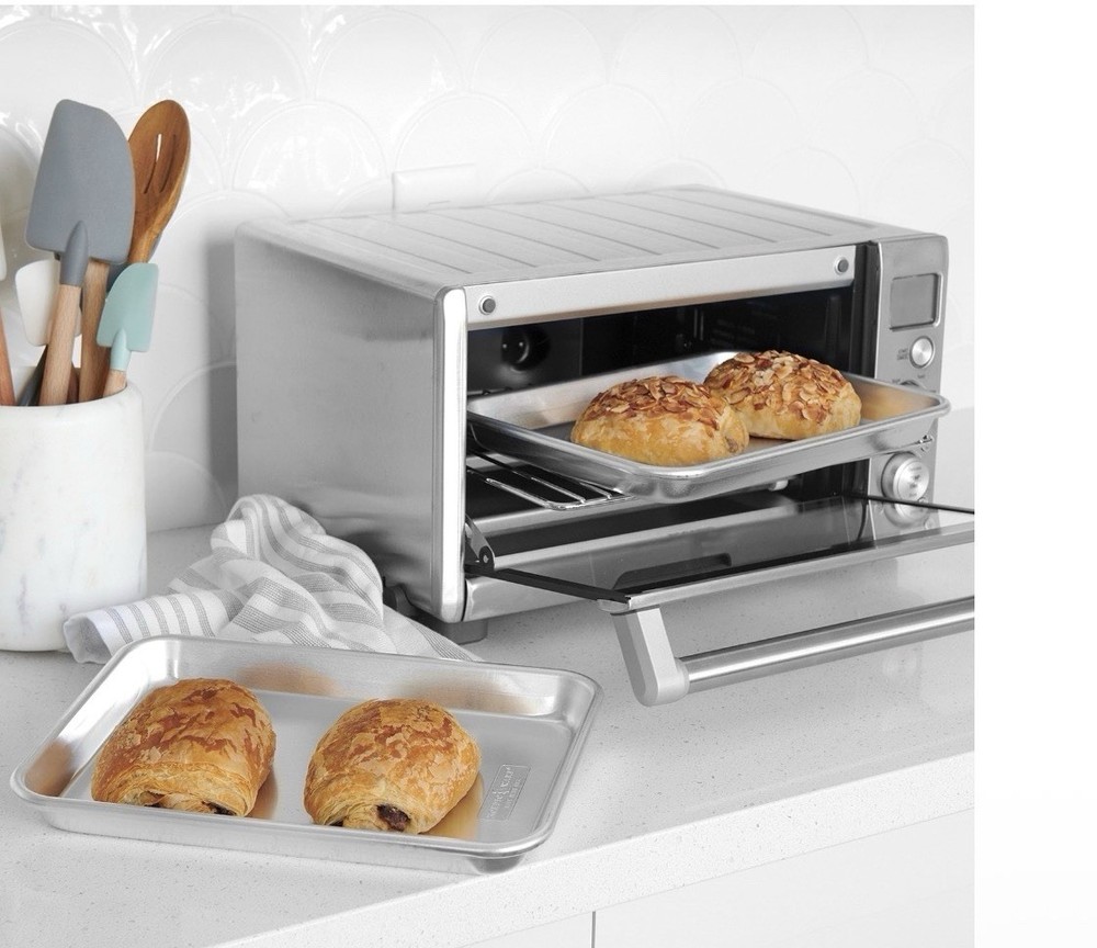 Nordic Ware Naturals Aluminum Bakeware Eighth Sheets Set of 4, Rectangle, Silver