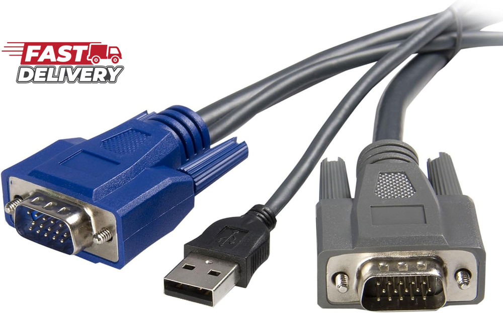 Startech.Com 6 Ft Ultra-Thin USB VGA 2-In-1 KVM Cable, TAA (SVUSBVGA6)
