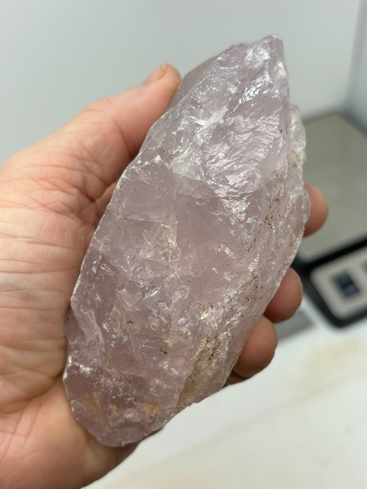 Semi-Transparent Lavender Quartz Rough Slabbing Lapidary Cabbing Combo ship aval