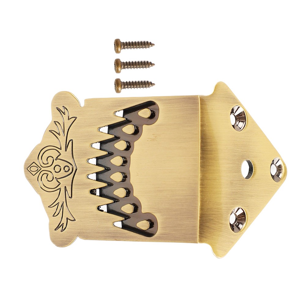 8 String Mandolin Tailpiece Feather Pattern Metal Bronze Color For Mandolin EXEB