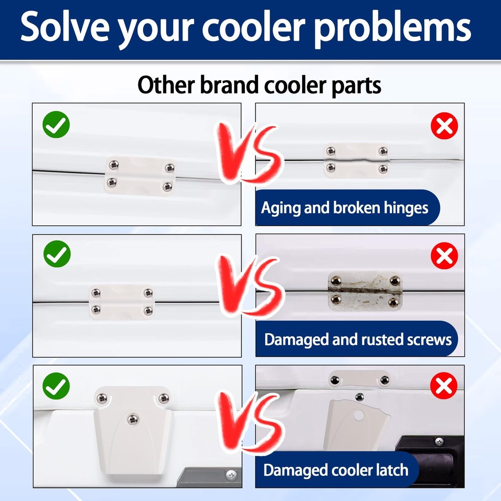 Cooler Hinges Kit, Camping Accessories for Igloo Including 3 Cooler Hinge 2 L...