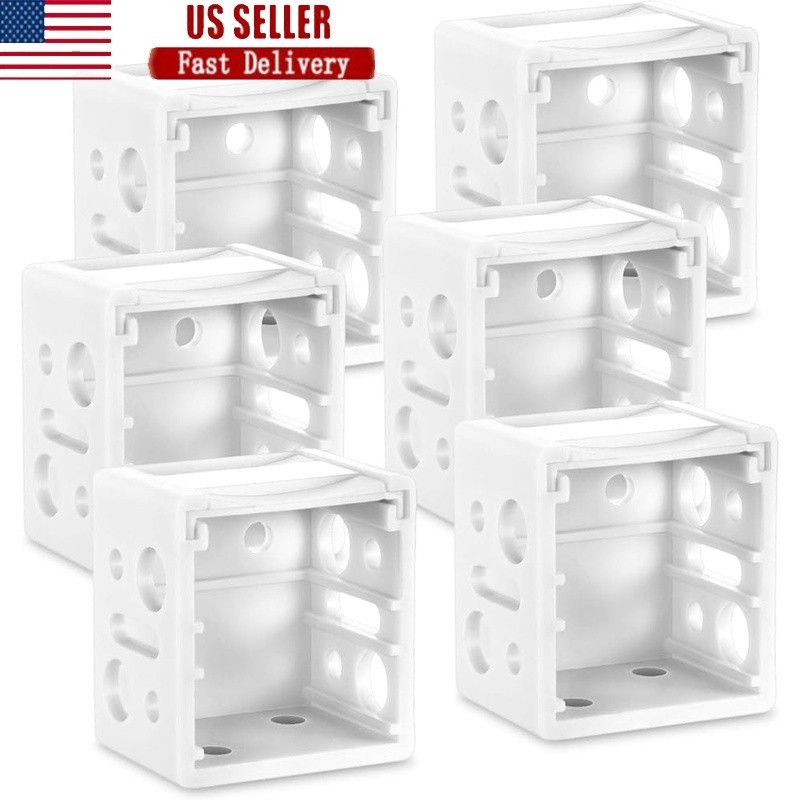 White Blind Brackets 6 Pack  Plastic Mounting Hardware Easy Install