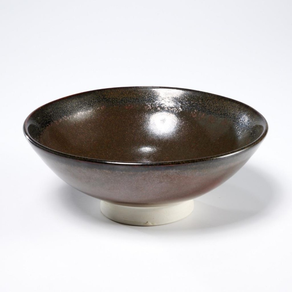 Studio Pottery Footed Bowl Coupe Microcrystalline Glaze Unidentified Makers Mark